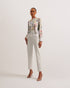 HAYLOU-Knitwear-It's all in the details: Cardigan Woven front and sleeves Floral print detail Cotton silk blend back Scallop knitted trims Ribbed hem Button fastenings Stephanie is 5'8.5" / 1.74m and wears White in a Ted size 1- Ted Baker Romania